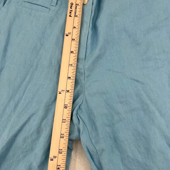 Madison Studio Womens Linen Pants Light Blue Size 12 Wide Leg Pull On - Picture 3 of 6